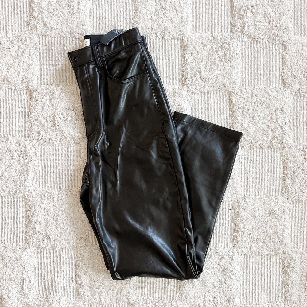 The 90s straight ultra high rise leather pants